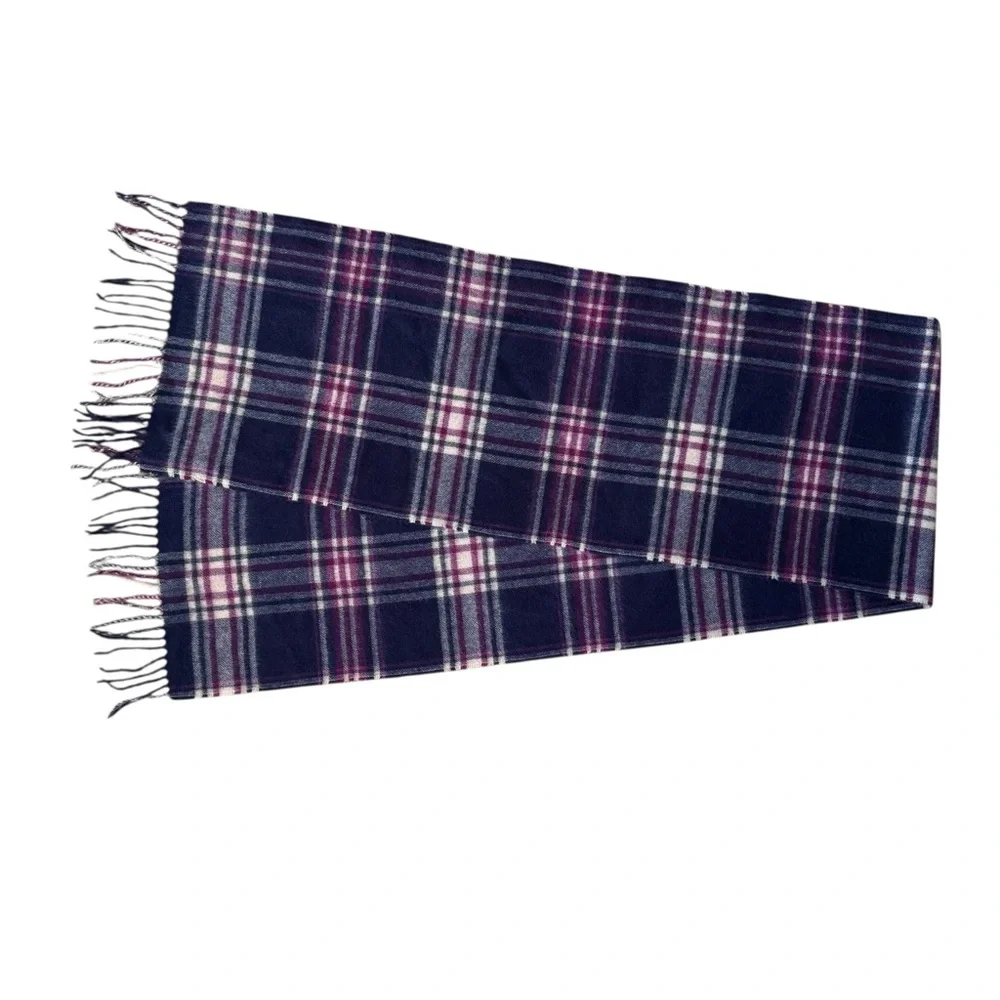 Saks Fifth Avenue 100% Cashmere Plaid Scarf